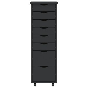 Шкаф с чекмеджета на колелца MOSS, сив, бор масив