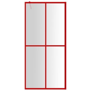 Стена за душ с прозрачно ESG стъкло, червена, 100x195 см