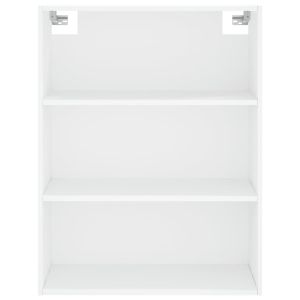 Висок шкаф, бял, 69,5x34x180 см, инженерно дърво