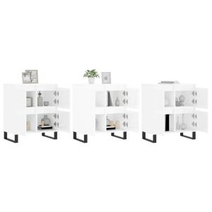 Сайдборди, 3 бр, бял гланц, инженерно дърво