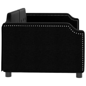 Кушетка, черна, 80x200 см, плат