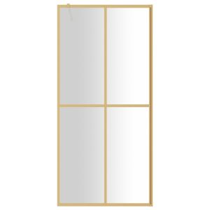 Стена за душ с прозрачно ESG стъкло, златиста, 80x195 см