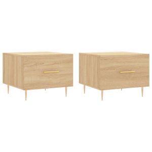 Кафе маси, 2 бр, дъб сонома, 50x50x40 см, инженерно дърво