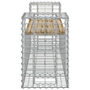 Градинска пейка габионен дизайн 183x41x60,5 см импрегниран бор