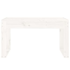 Градинска пейка, бяла, 80x38x45 см, борово дърво масив