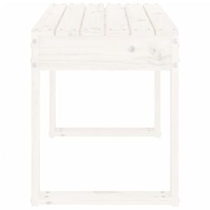 Градинска пейка, бяла, 80x38x45 см, борово дърво масив
