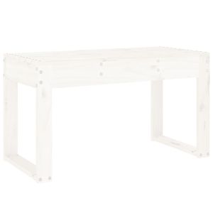Градинска пейка, бяла, 80x38x45 см, борово дърво масив