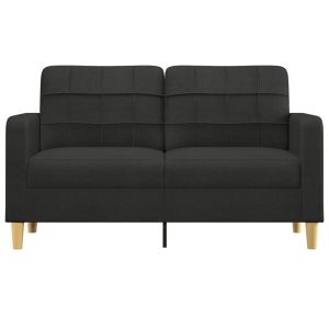 2-местен диван, черен, 140 см, текстил