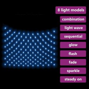 Коледна светеща мрежа, синя, 4x4 м, 544 LED, за закрито/открито