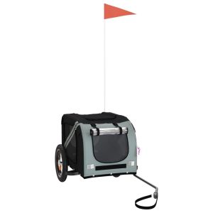 Ремарке за колело за любимци сив и черен Оксфорд плат и желязо