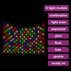 Коледна светеща мрежа цветна 4x4 м 544 LED за закрито/открито