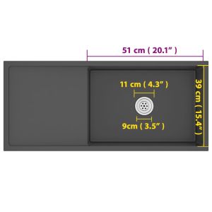 Ръчно изработена кухненска мивка, черна, неръждаема стомана