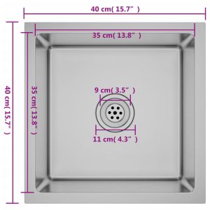 Ръчно изработена кухненска мивка, неръждаема стомана