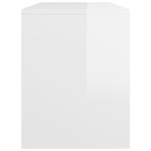 Табуретка за тоалетка бял гланц 70x35x45 см инженерно дърво