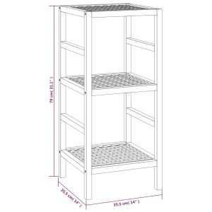 Етажерка за баня, 35,5x35,5x79 см, орехово дърво масив