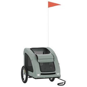 Ремарке за колело за любимци сив Оксфорд плат и желязо