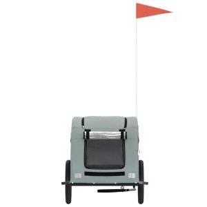 Ремарке за колело за любимци сив Оксфорд плат и желязо