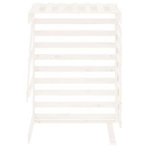 Удължение за контейнер за съхранение на кош бял дърво бор масив