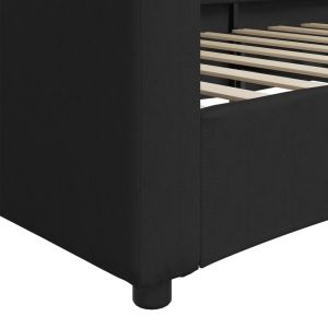 Кушетка, черна, 80x200 см, плат