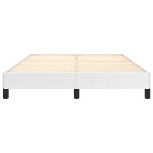 Рамка за легло, бяла,140x190 см изкуствена кожа