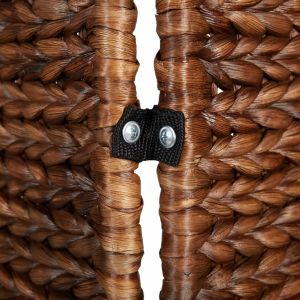 Разделител за стая, 5 панела, кафяв, 205x180 см, воден хиацинт