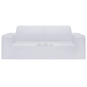 Разтеглив калъф за 2-местен диван, бял, полиестерно жарсе