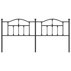 Метална резервна табла за легло, черна, 200 см