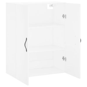 Стенен шкаф бял 69,5x34x90 см инженерно дърво