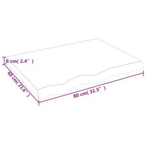Плот за маса светлокафяв 80x60x(2-6) см обработен масивен дъб