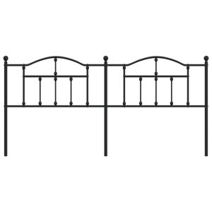 Метална резервна табла за легло, черна, 193 см
