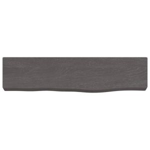 Стенен рафт тъмнокафяв 40x10x4 см обработен масивен дъб