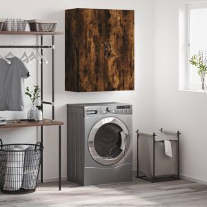 Стенен шкаф опушен дъб 69,5x34x90 см инженерно дърво