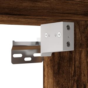 Стенен шкаф опушен дъб 69,5x34x90 см инженерно дърво