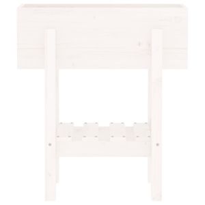 Градински сандък, бял, 62x30x69 см, бор масив