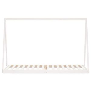 Рамка за детско легло бяла 80x200 см масивна чамова дървесина