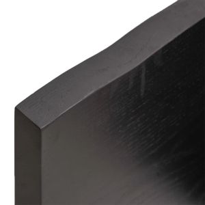 Стенен рафт тъмнокафяв 60x40x(2-4) см обработен масивен дъб