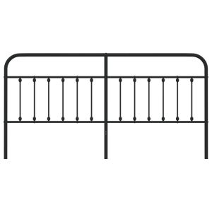 Метална резервна табла за легло, черна, 193 см