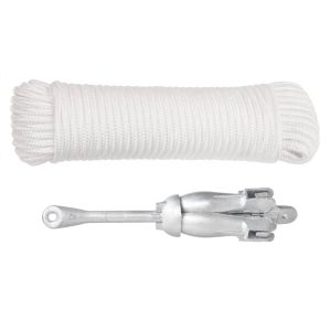 Сгъваема котва с въже, сребриста, 2,5 кг, ковък чугун