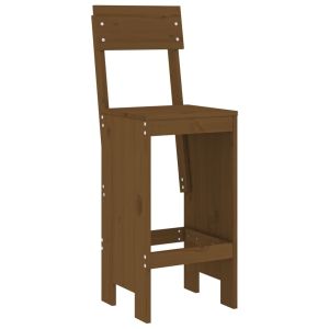 Бар табуретки 2 бр меденокафяви 40x48,5x115,5 см бор масив