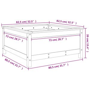 Градински сандък, 82,5x82,5x39 см, дугласко дърво масив