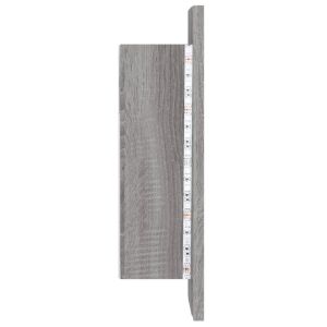 LED шкаф за баня огледало сив сонома 40x12x45см инженерно дърво