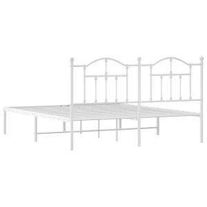 Метална рамка за легло с горна табла, черна, 183x213 см