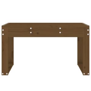 Градинска пейка, меденокафява, 80x38x45 см, борово дърво масив