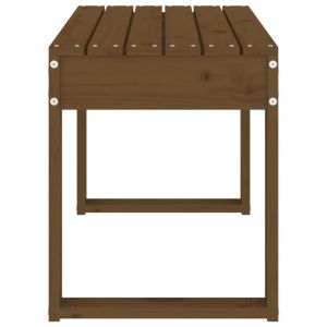 Градинска пейка, меденокафява, 80x38x45 см, борово дърво масив