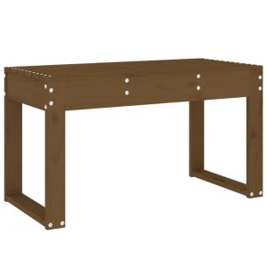 Градинска пейка, меденокафява, 80x38x45 см, борово дърво масив