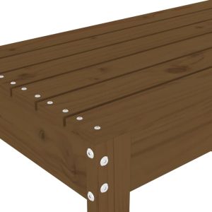 Градинска пейка, меденокафява, 80x38x45 см, борово дърво масив