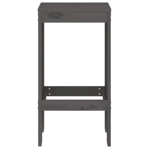 Бар табуретки 2 бр сиви 40x36x75 см борово дърво масив