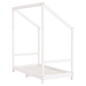 Рамка за детско легло, бяла, 70x140 см, бор масив