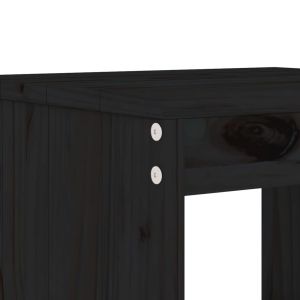 Бар табуретки 2 бр черни 40x36x75 см борово дърво масив