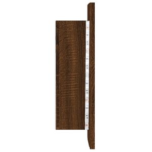 LED шкаф за баня огледало кафяв дъб 40x12x45 см инженерно дърво